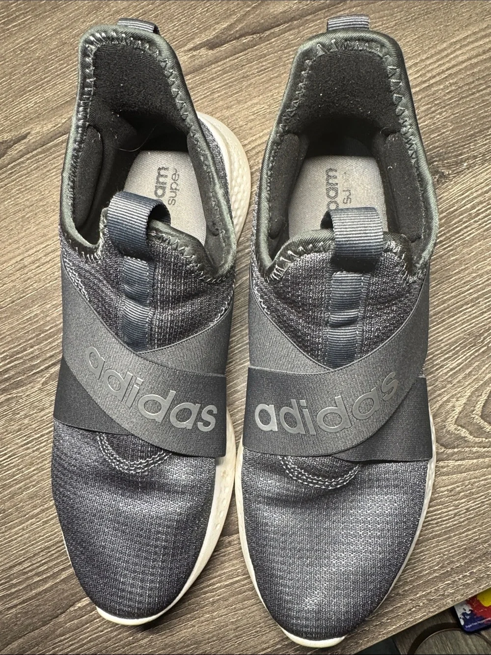 adidas Slip-On Athletic Sneakers in Black and White